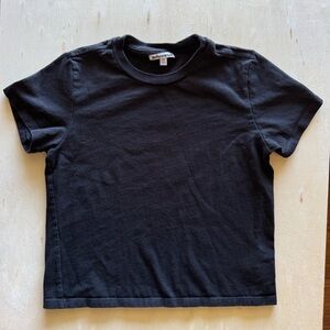 Reformation Black Cotton Short Sleeve Tee